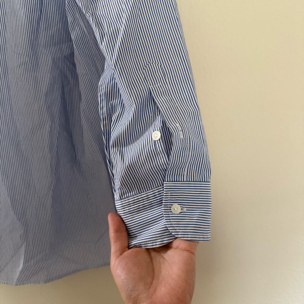 Nili Lotan 100% Cotton Stripped Button Up Shirt sz Medium - Picture 8 of 8